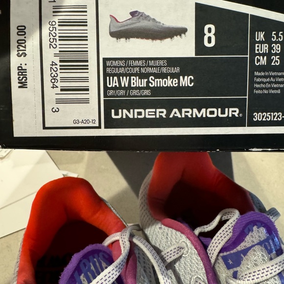 Under Armour Women's Blur Smoke MC Cleats SIZE 8 BRAND NEW - Picture 2 of 5